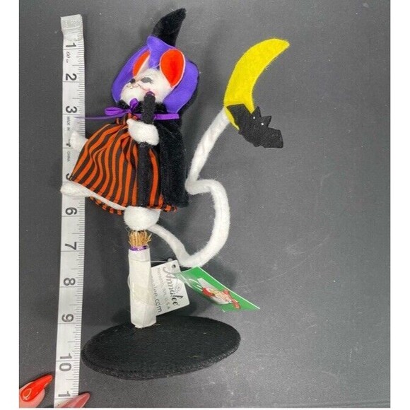 Annalee Halloween 2008 Flying Witch Mouse with Bat and Moon 6” 75th Anniversary - Picture 10 of 10